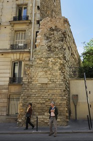 France, Paris, Philippe Auguste's surrounding wall in Clovis street