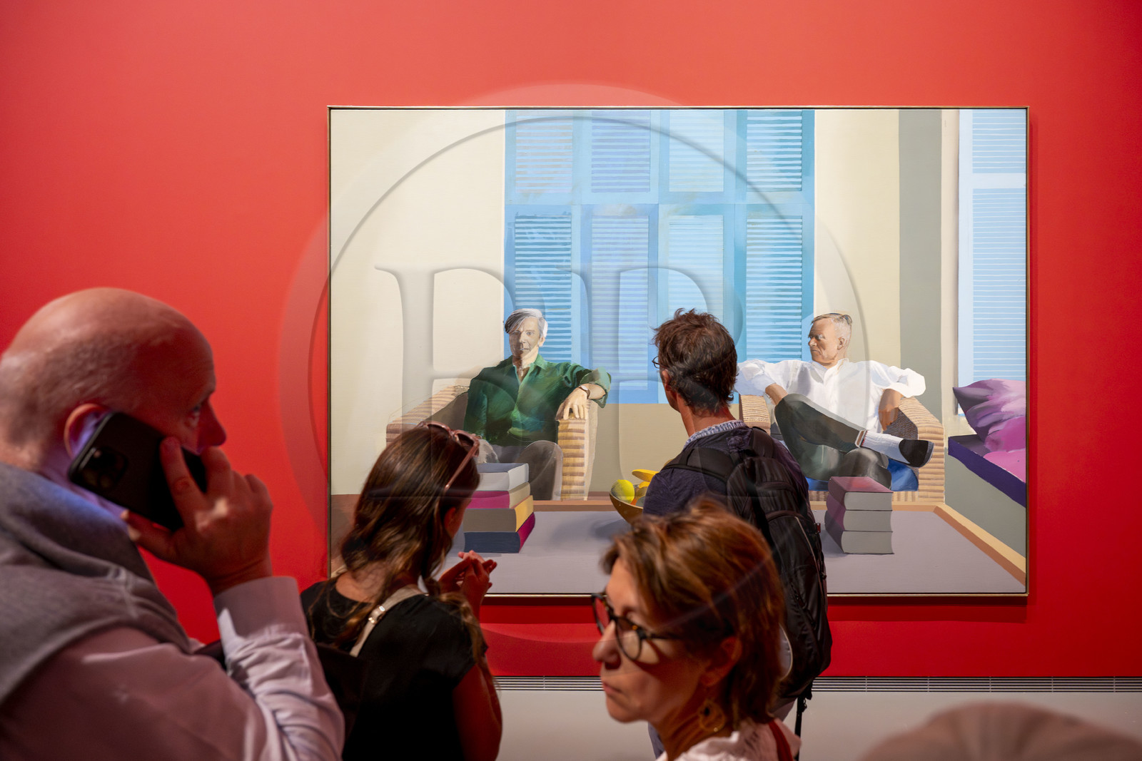 France, Paris, Bois de Boulogne, the Louis Vuitton Foundation by architect Frank Gehry, David Hockney exhibition 25, Christopher Isherwood and Don Bachardy (1968)