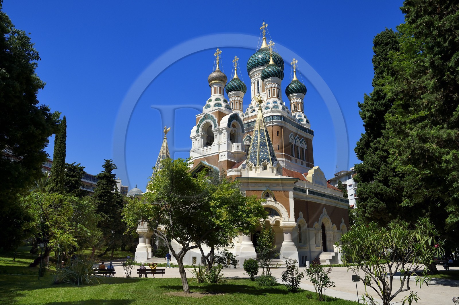 France, Alpes-Maritimes (06), Nice, la cathédrale orthodoxe russe Saint-Nicolas et Sainte-Alexandra construite en 1859 sur le boulevard Tzarévitch