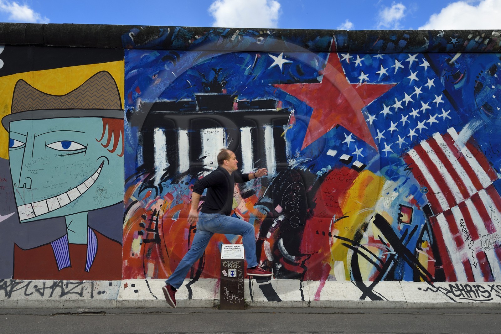 Allemagne, Berlin, Friedrichshain-Kreuzberg, East Side Gallery, le mur