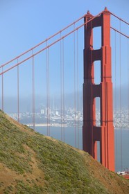 United States, California, San Francisco, Golden Gate Bridge and the city in the fog