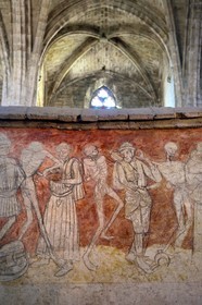 France, Haute-Loire (43), Parc naturel régional Livradois-Forez, abbaye de La Chaise-Dieu, l'église abbatiale Saint-Robert, la Danse Macabre, fresque du XVème siècle