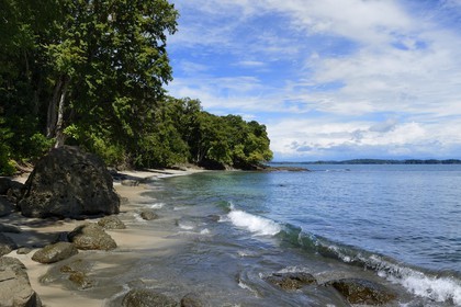 Panama, Chiriqui province, Gulf of Chiriqui National Marine Park, Isla Palenque, playa Primera white sand beach
