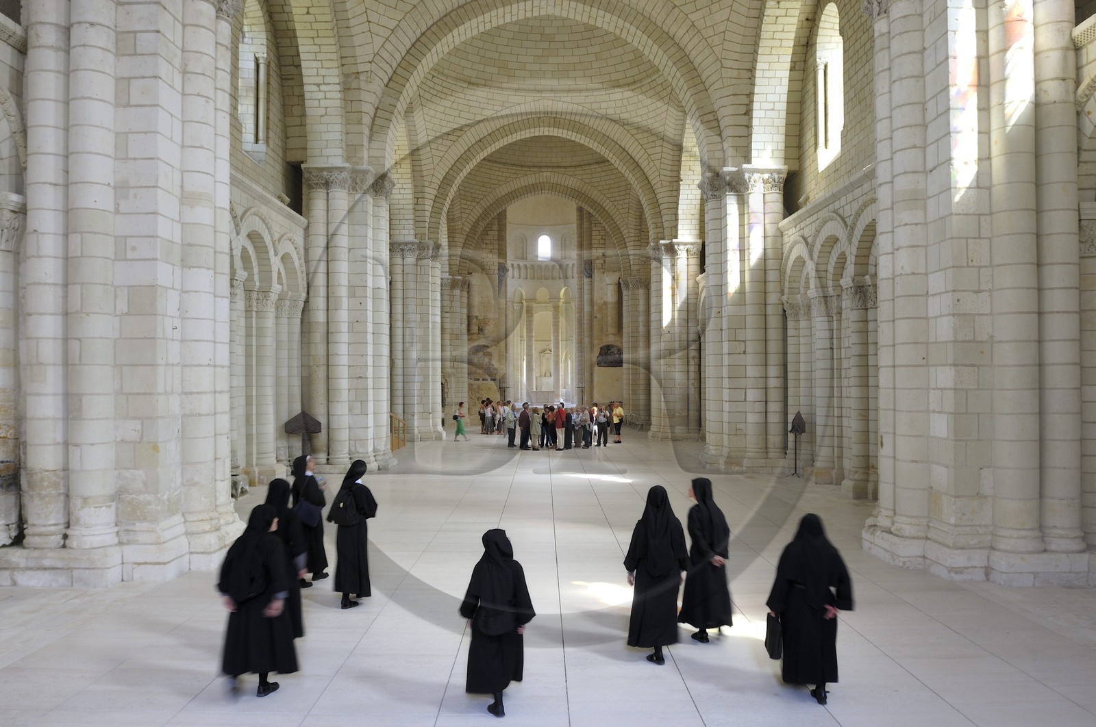 France, Maine et Loire (49), Vallée de la Loire classée Patrimoine Mondial de l' UNESCO, Fontevraud-l'Abbaye, abbaye de Fontevraud, l'église abbatiale