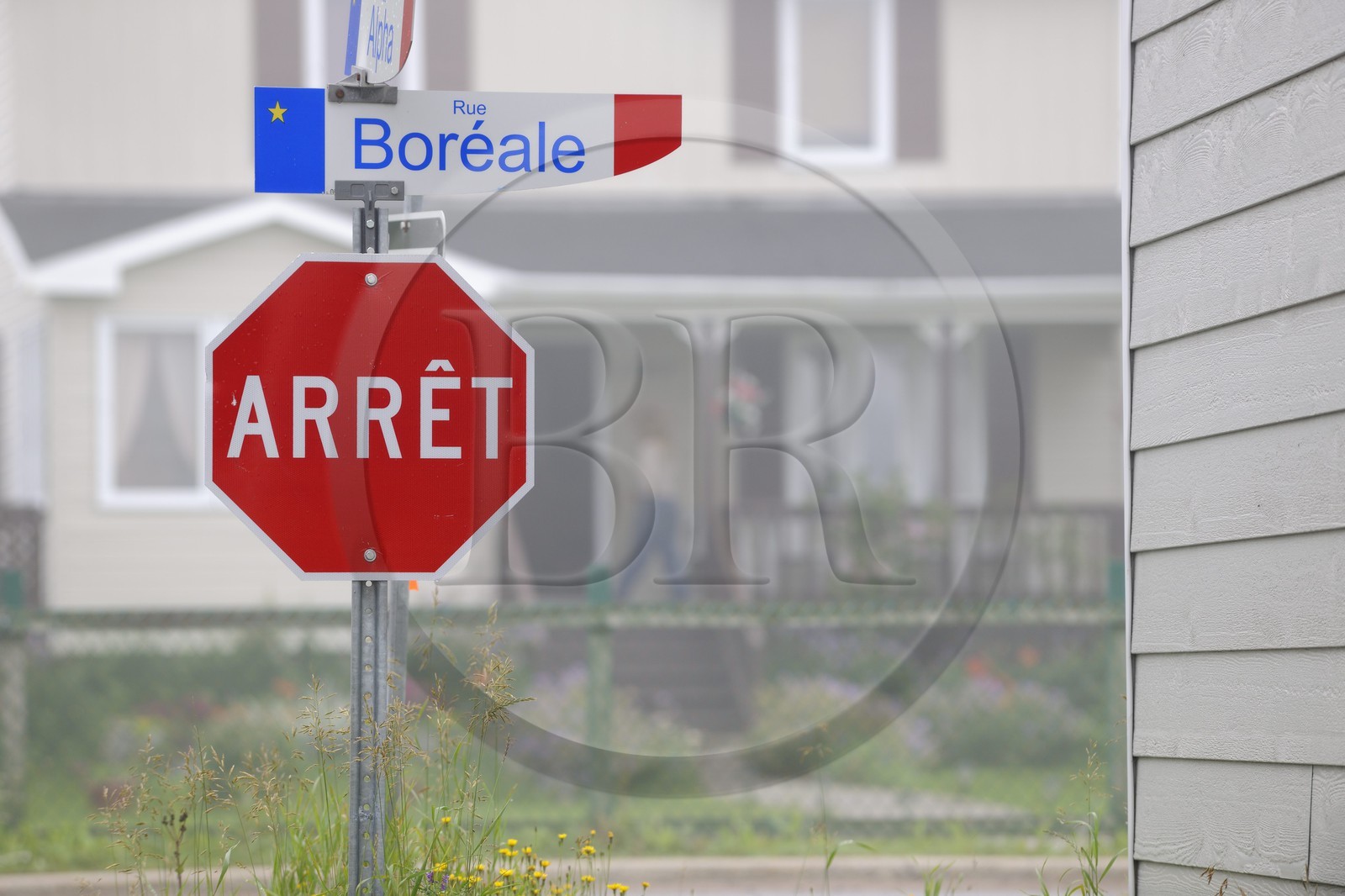 Canada, province du Québec, Côte Nord, Havre-Saint-Pierre, drapeau acadien