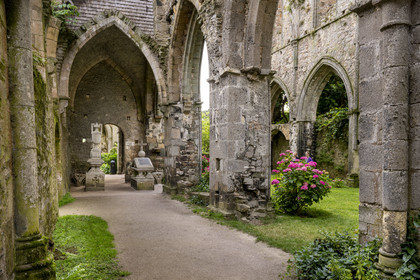 France, Côtes d'Armor (22), Paimpol, abbaye de Beauport du XIIIème siècle, intérieur de l'église abbatiale