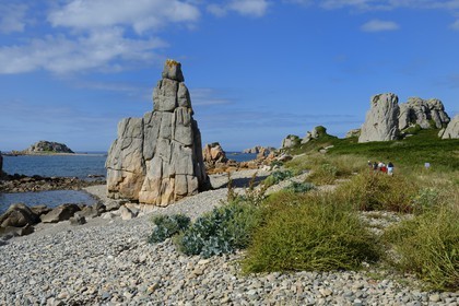 France, Côtes-d'Armor (22), Côte d'Ajoncs, Plougrescant, Anse de Pors Scaff