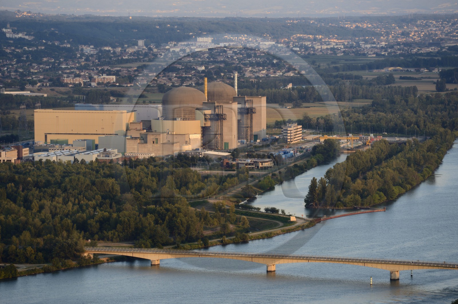 France, Isere, communes of Saint Alban du Rhone and Saint Maurice l'Exil, Saint Aban nuclear power plant along the Rhone river