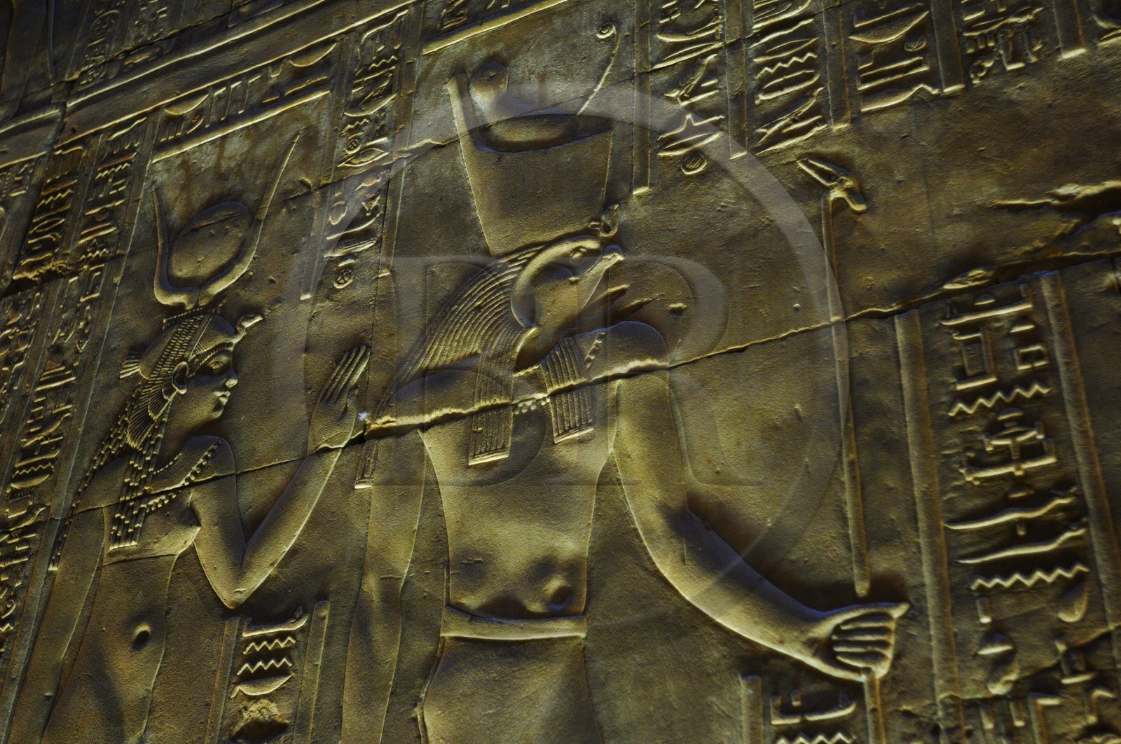 Egypte, Haute Egypte, vallée du Nil, Edfou, temple dédié au dieu Horus