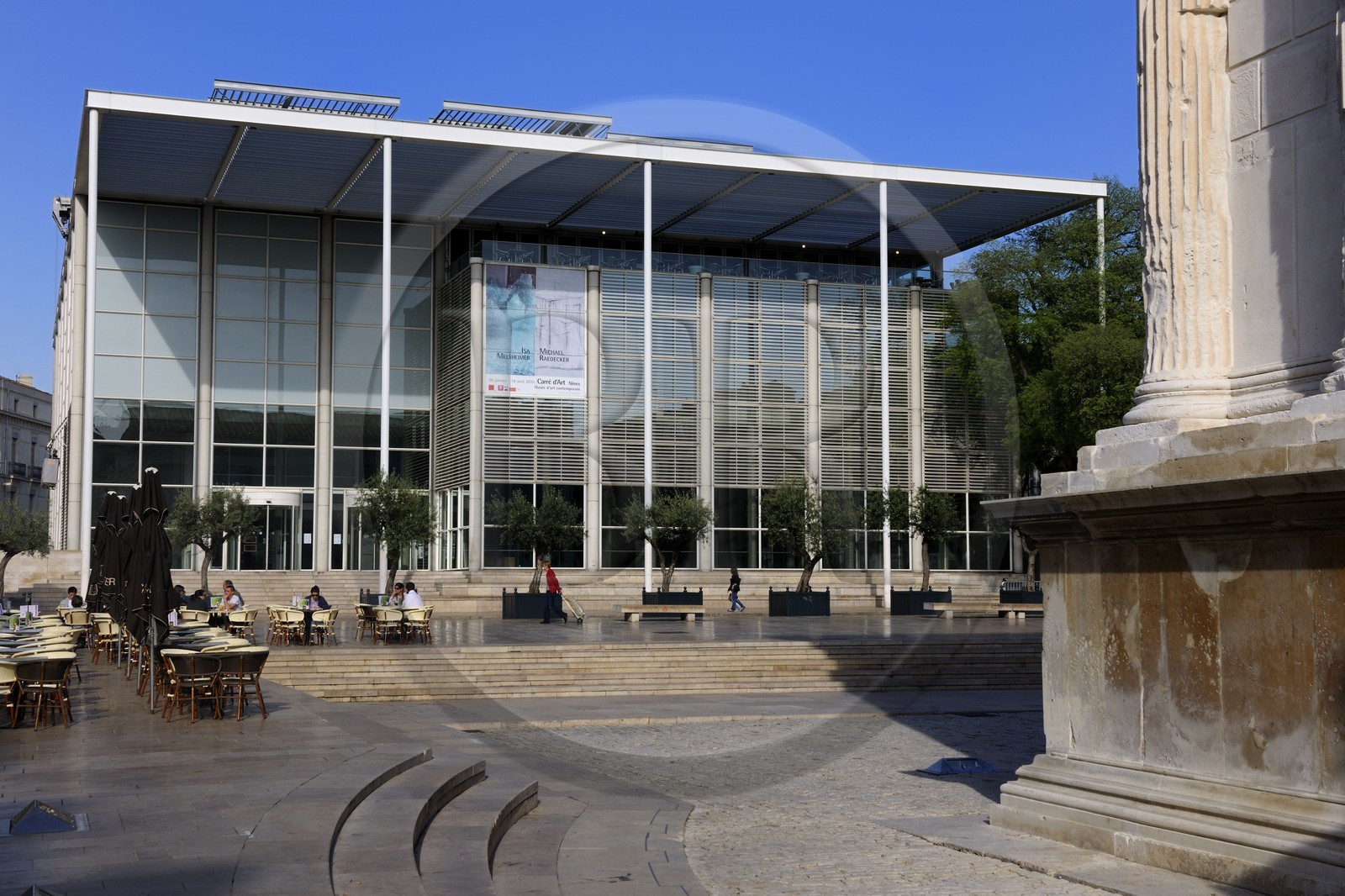 France, Gard, Nimes, Le Carre d'Art by architect Norman Forster, Multimedia Library and Contemporary Art Centre