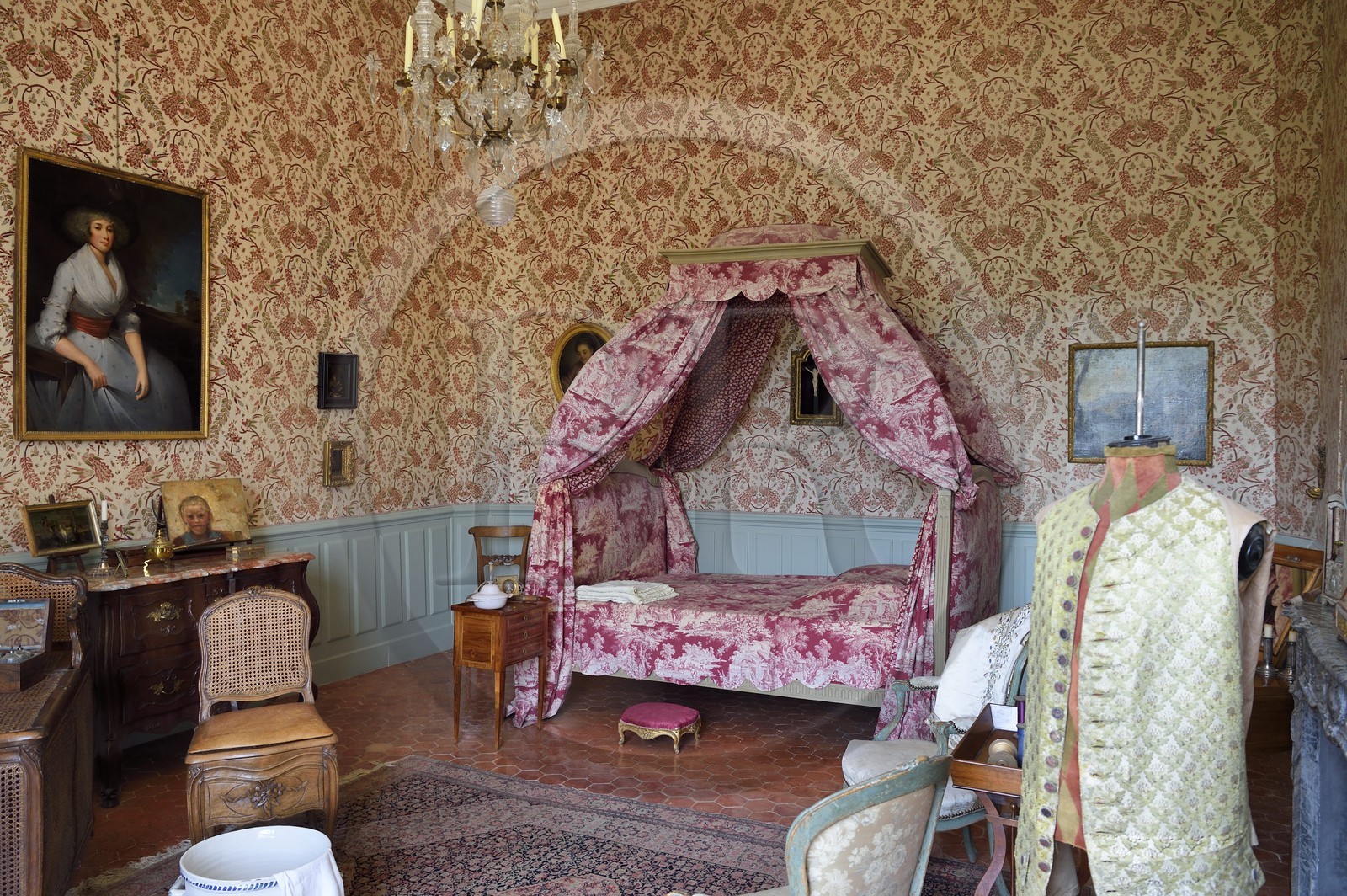 France, Vaucluse (84), Parc Naturel Regional du Luberon, Ansouis, labellisé Les Plus Beaux Villages de France, le chateau d'Ansouis, appartement d'apparat du XVIIè siècle