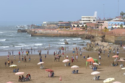 Maroc, Casablanca, plage publique du quartier de Ain Diab