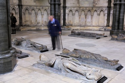 Royaume-Uni, Angleterre, Londres, Temple Church, gisants de 9 chevaliers de l'ordre des templiers à l’intérieur de la rotonde