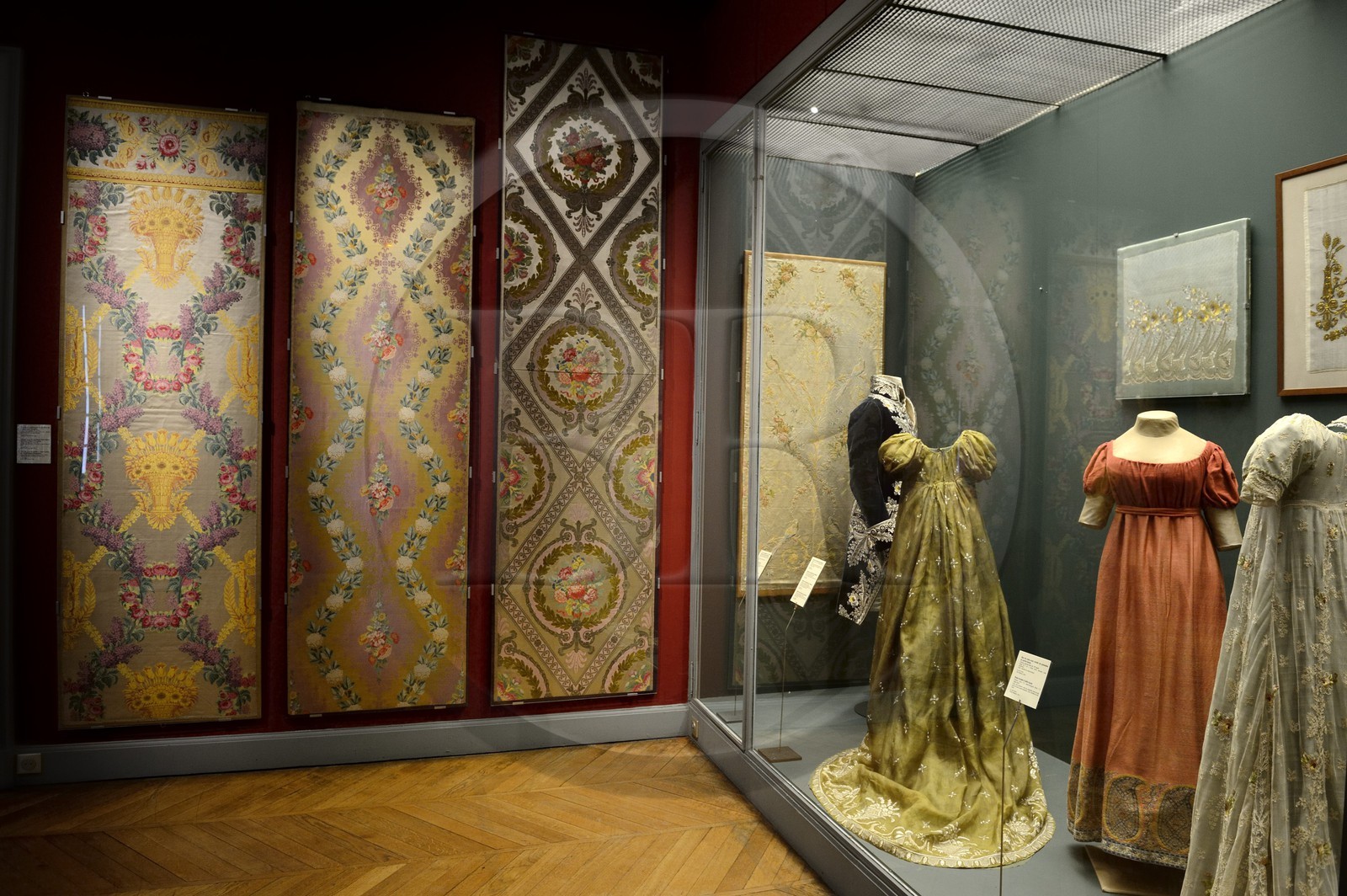 France, Rhône (69), Lyon, site historique classé Patrimoine Mondial de l'UNESCO, musée des Tissus et des Arts décoratifs, salle de la soierie lyonnaise sous le Premier Empire