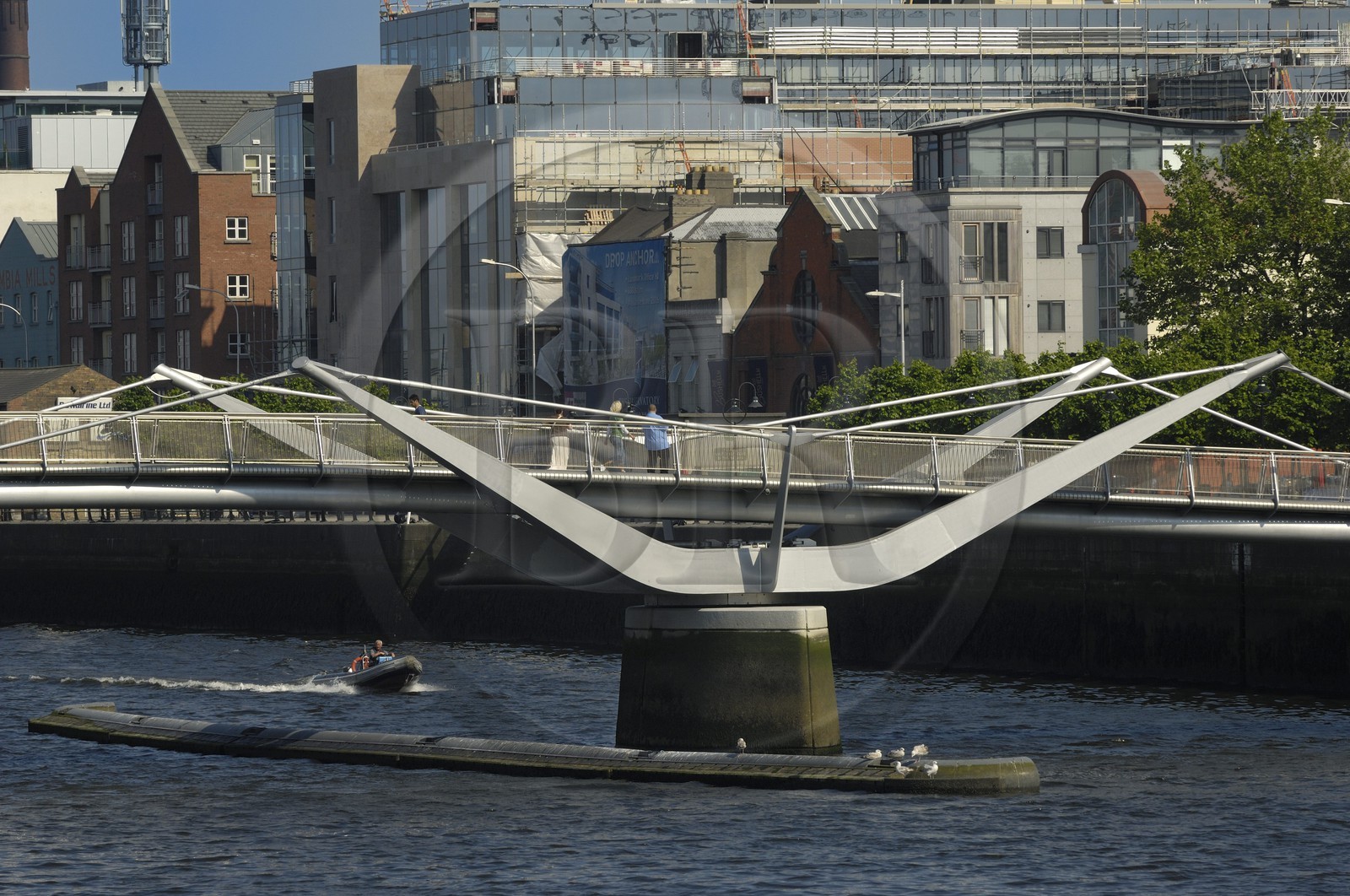 Irlande, Comté de Dublin, Dublin, Sean O'Casey Bridge, par les architectes Brian O'Halloran & Associates, sur la River Liffey