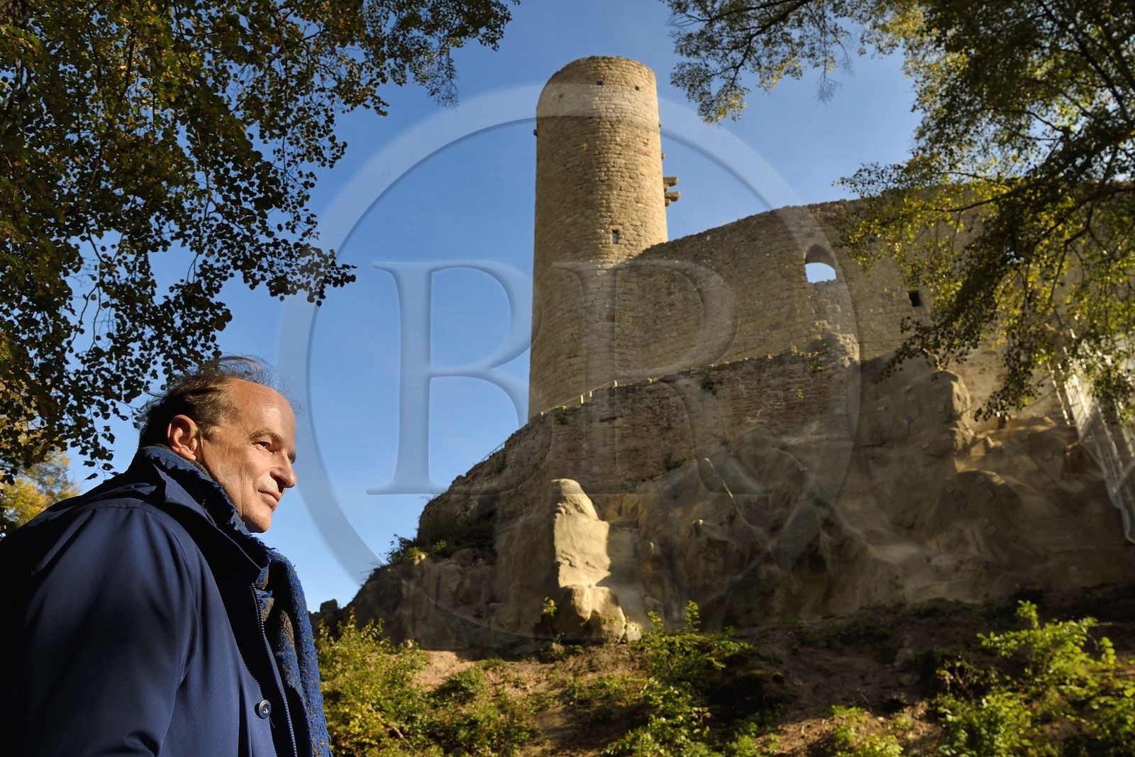 France, Bas Rhin, Alsace Wine Route, Andlau, the castle of Andlau (Haut-Andlau), its owner Guillaume d'Andlau