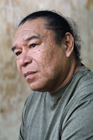 Caribbean, Dominica Island, Kalinago Territory only Native American reserve in the Antilles archipelago, Touna Auté village, former Kalinago chief Irvince Auguiste