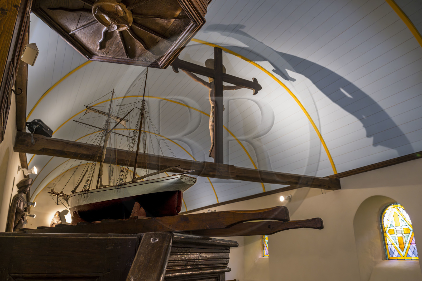 France, Côtes d'Armor (22), Ploubazlanec, hameau de Pors-Even, chapelle de Perros-Hamon citée dans le roman de Pierre Loti Pecheurs d'Islande