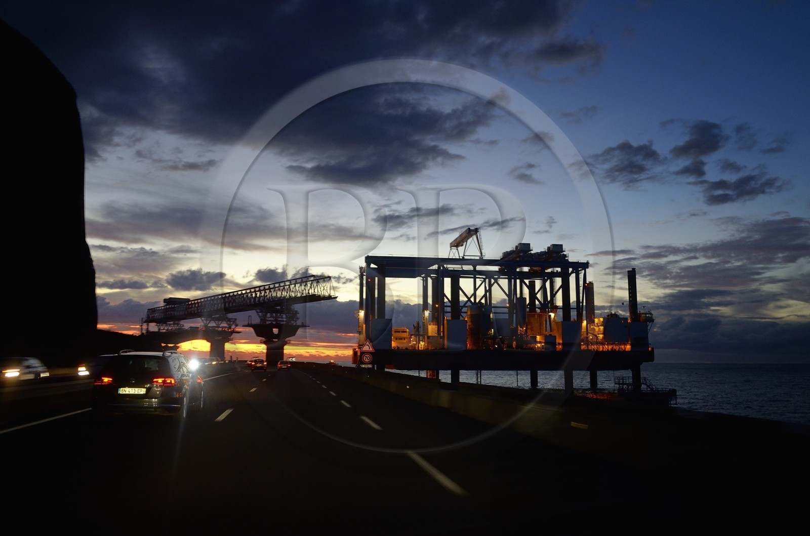 France, Ile de la Reunion, chantier de la Nouvelle Route du Littoral (NRL), viaduc maritime long de 5,4 km entre la capitale Saint-Denis et le principal port de commerce à l’Ouest