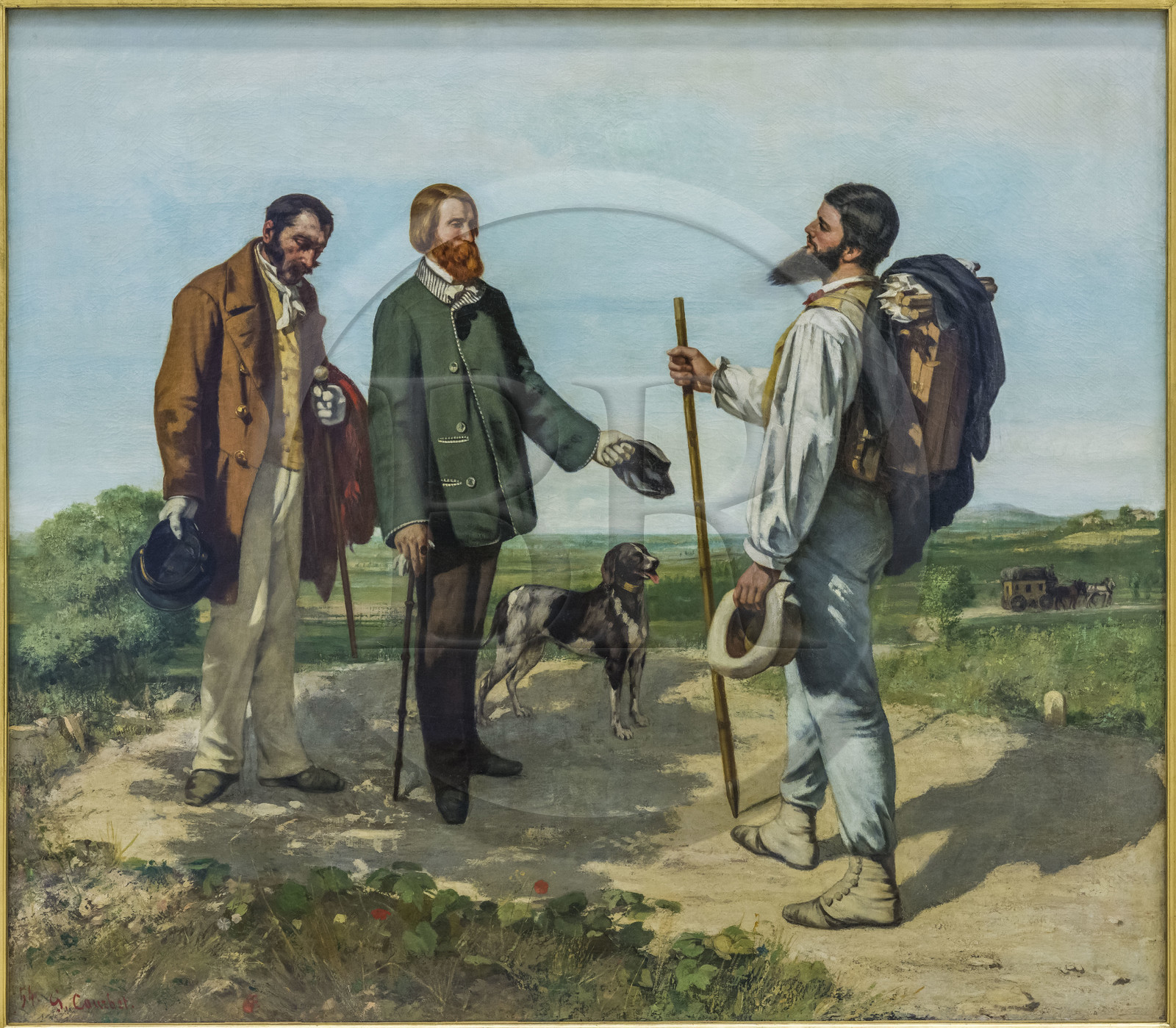 France, Hérault (34), Montpellier, centre historique, musée Fabre, La Rencontre ou Bonjour Monsieur Courbet (1854) du peintre Gustave Courbet