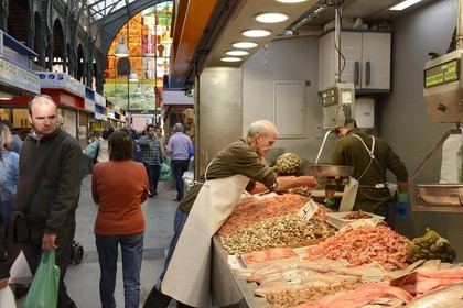 Espagne, Andalousie, Malaga, Mercado Central de Atarazanas, le marché aux poissons dans le marché central