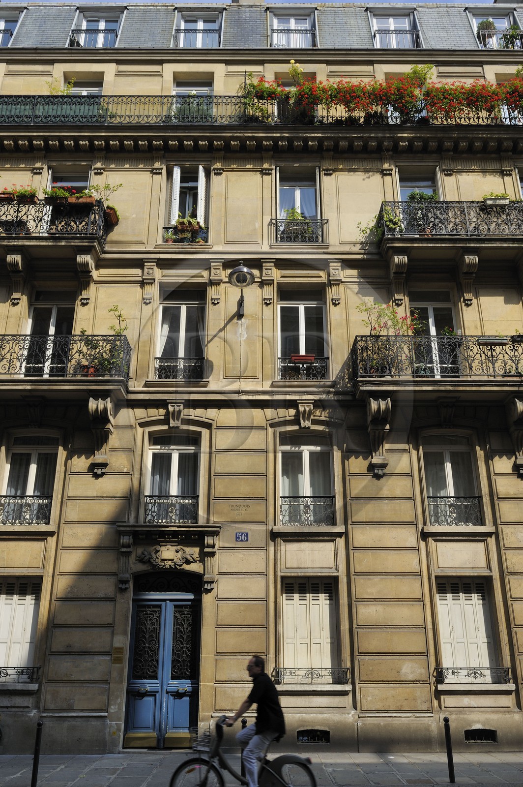 France, Paris, Haussmann second class type building at the n°56 rue de Lisbonne