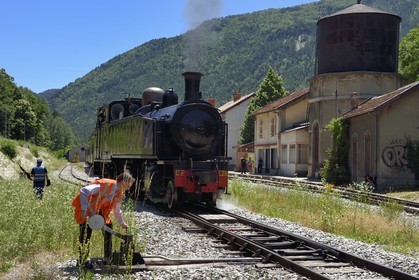 France, Alpes de Haute Provence, Annot, Train des Pignes historic train in station