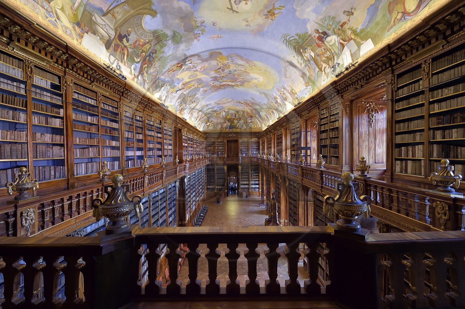 République Tchèque, Prague, centre historique classé Patrimoine Mondial de l'UNESCO, quartier de Strahov, bibliothèque du Monastère de Strahov, bibliothèque philosophique