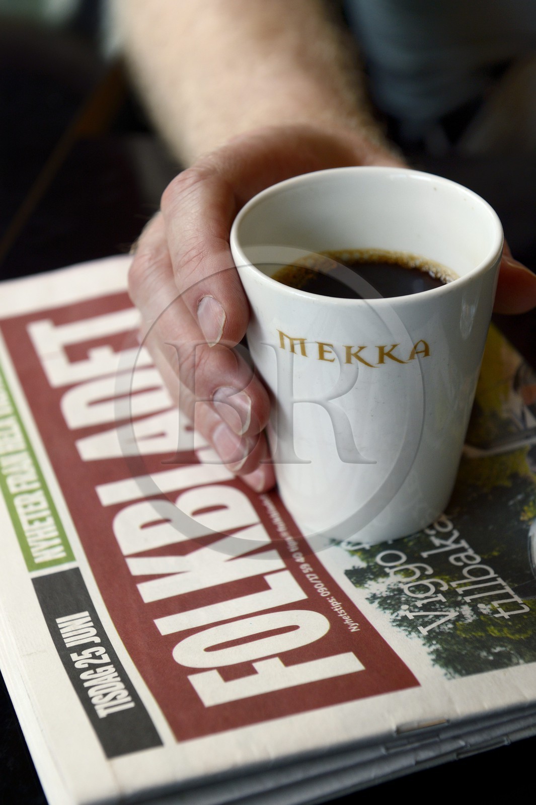 Suède, Comté de Vasterbotten, Umea, le Café Mekka, lieu fréquenté régulièrement par Stieg Larsson auteur de Millenium