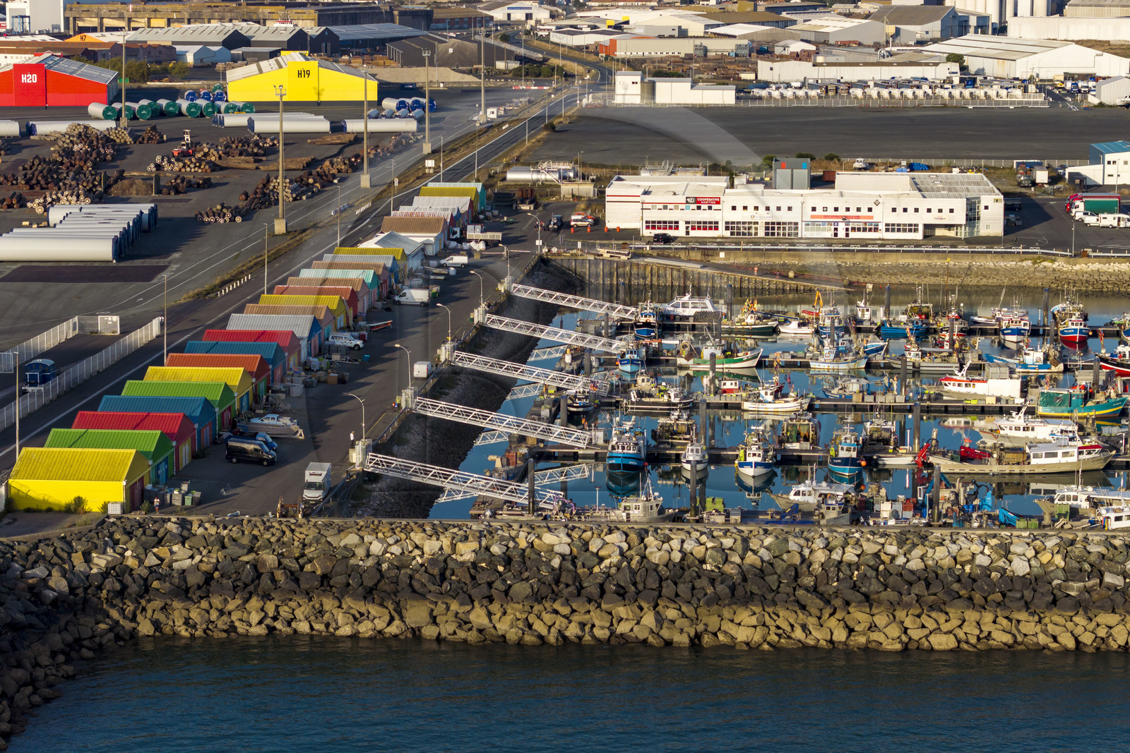 France, Charente Maritime, La Rochelle, Chef de Baie fishing port (aerial view)