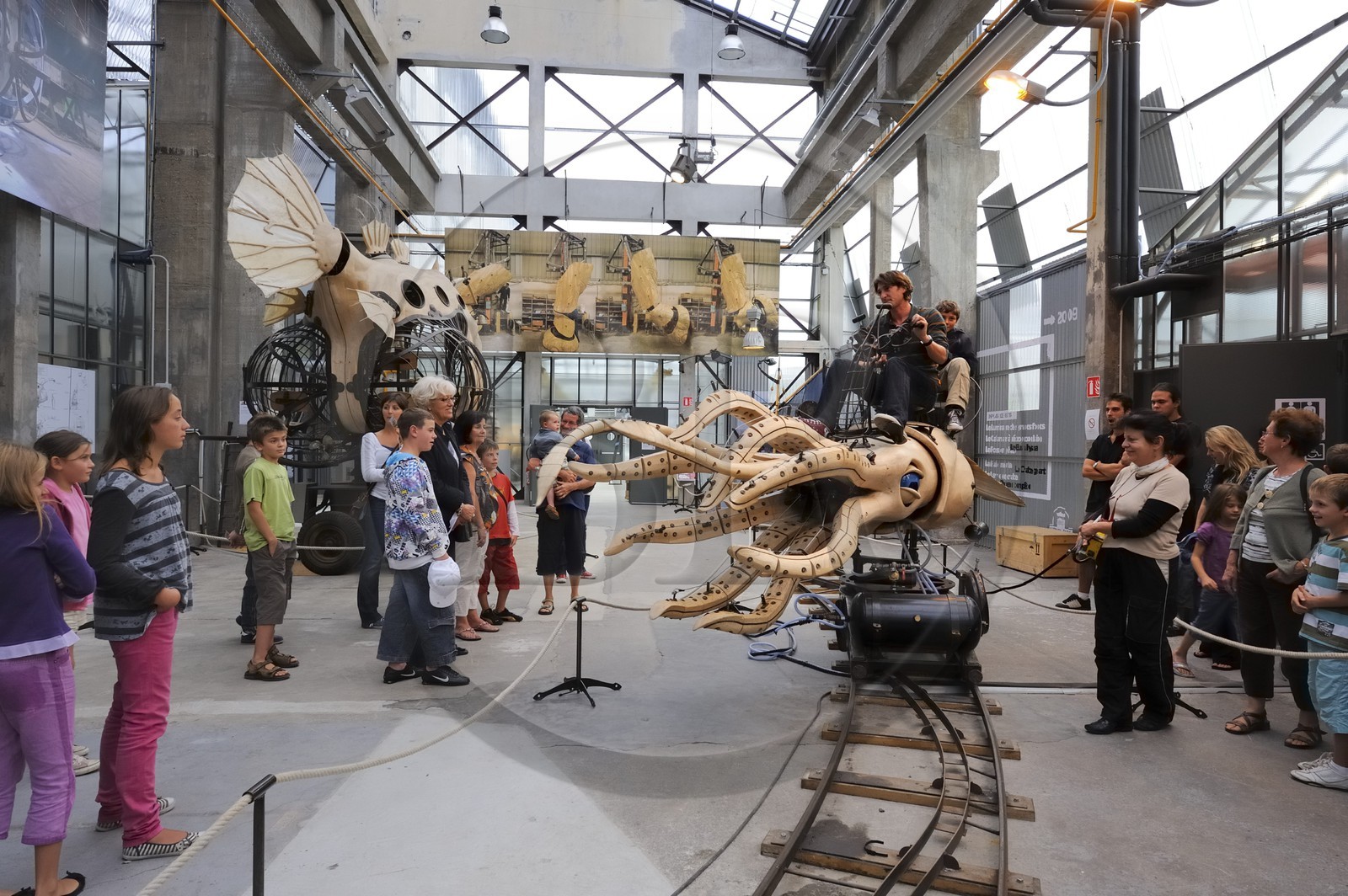 France, Loire-Atlantique (44), Nantes, l'Ile de Nantes, les hangars des anciens chantiers navals, les Machines de l'Ile, la pieuvre, automate
