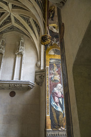 France, Paris (75), Musée de Cluny - Musée national du Moyen-Age, la chapelle de style Gothique flamboyant