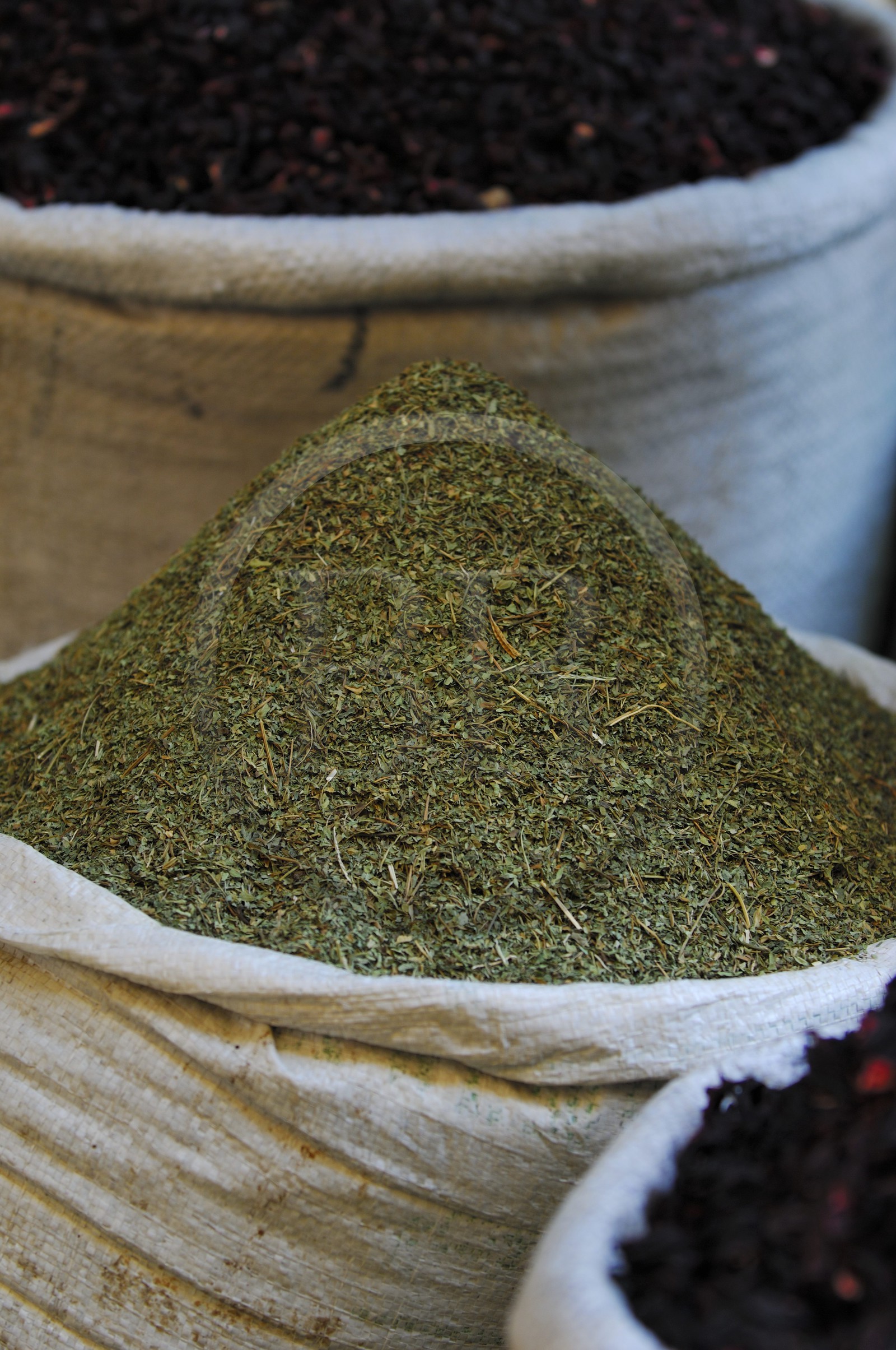 Egypt, Upper Egypt, Nile Valley, Luxor, the souk, spice stall