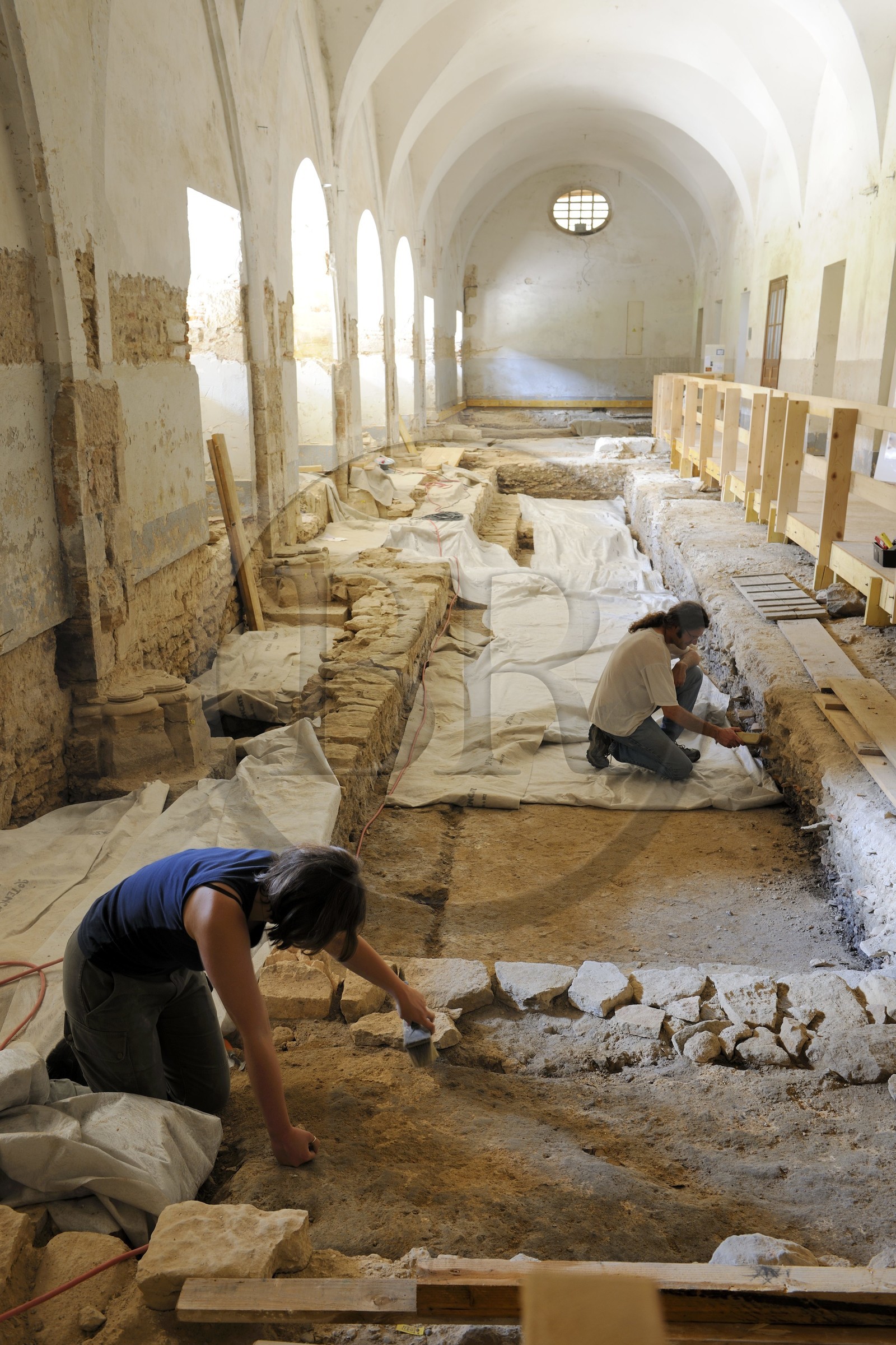France, Saône et Loire (71), ancienne abbaye de Cluny, fouilles de Cluny 2 dans les locaux de l'école des Arts et Métiers (mention obligatoire RMN)