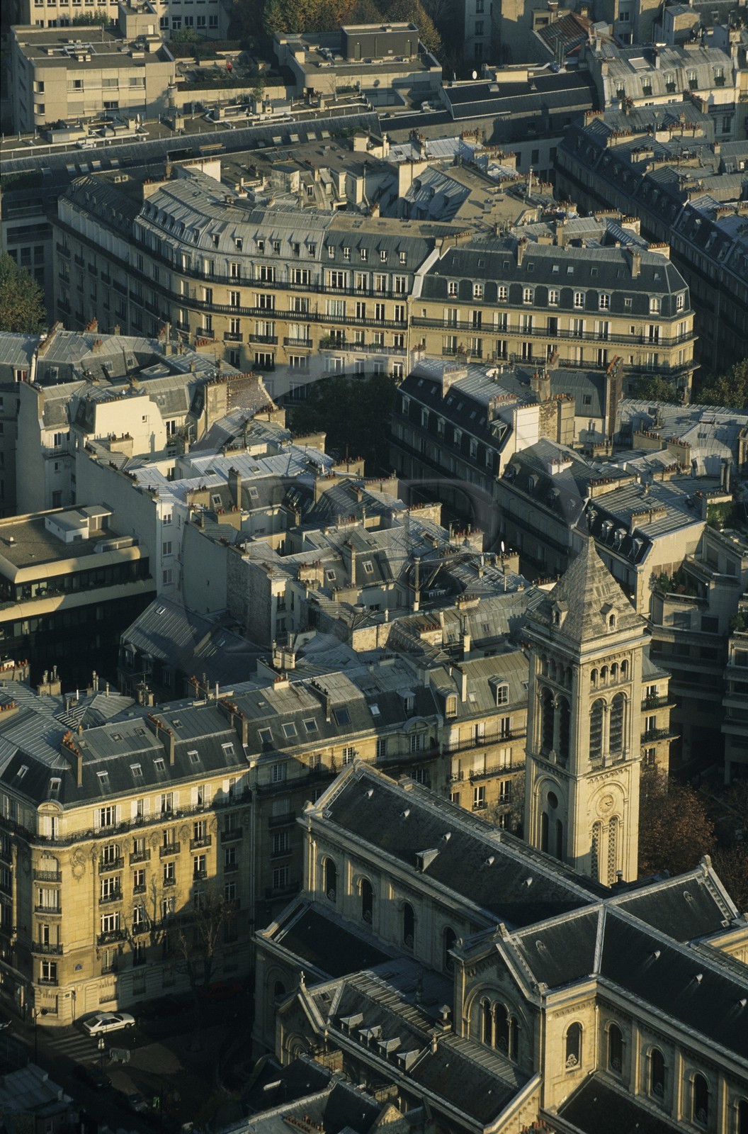 France, Paris, block of buildings in Haussmann style around Rennes Street (6th district)