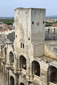 France, Bouches-du-Rhône (13), Arles, les Arènes, amphithéâtre romain de 80-90 après JC, classé Patrimoine Mondial de l'UNESCO