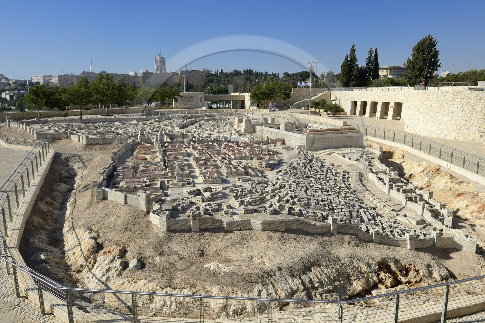 Israel, Jérusalem, quartier de Guivat Ram, musée d'Israel, maquette de Jérusalem à l'époque du Second Temple sous Hérode 1er le Grand