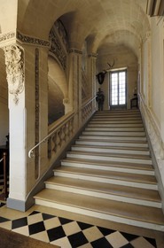 France, Loir et Cher, Chateau de Cheverny, main staircase beloved by Herge