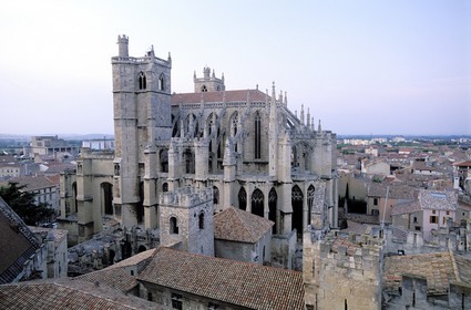 France, Aude (11), Palais des Archevêques (à gauche) et de la cathédrale Saint-Just et Saint-Pasteur à Narbonne