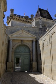 France, Gard, Uzes, listed as town of art and history, Duke's castle called the Duche d'Uzes, listed as historical monument, the main entrance