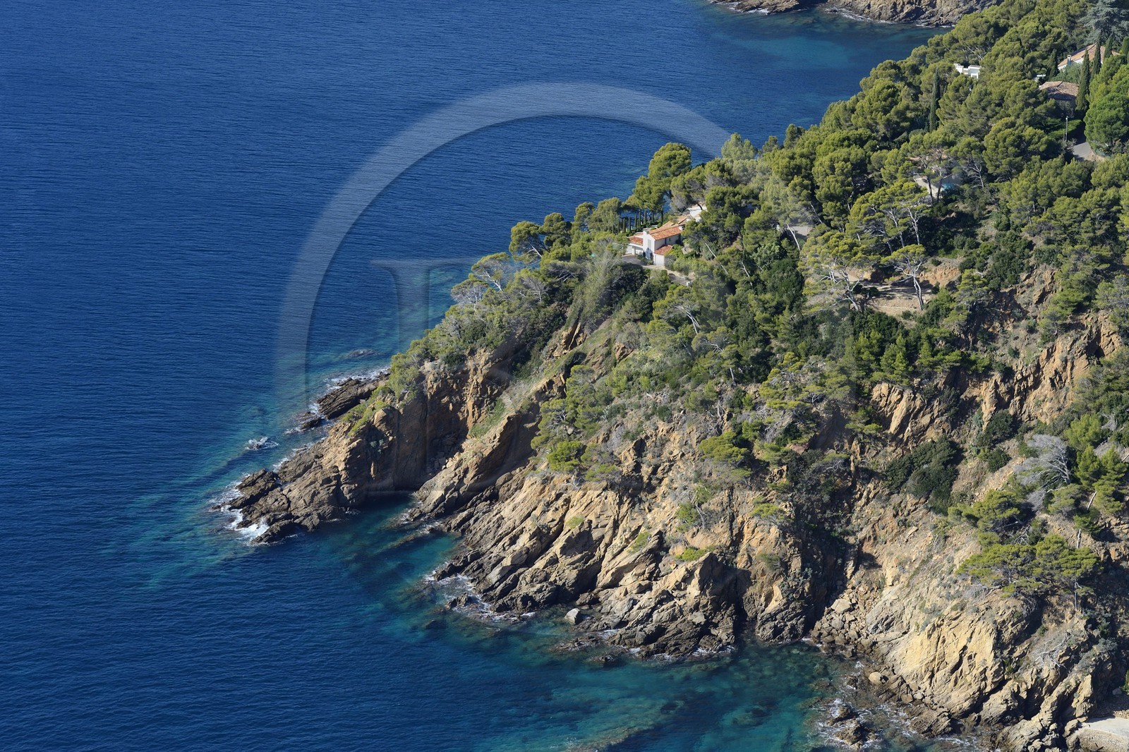 France, Var, Corniche des Maures, Cap Cavalaire-sur-Mer (aerial view)