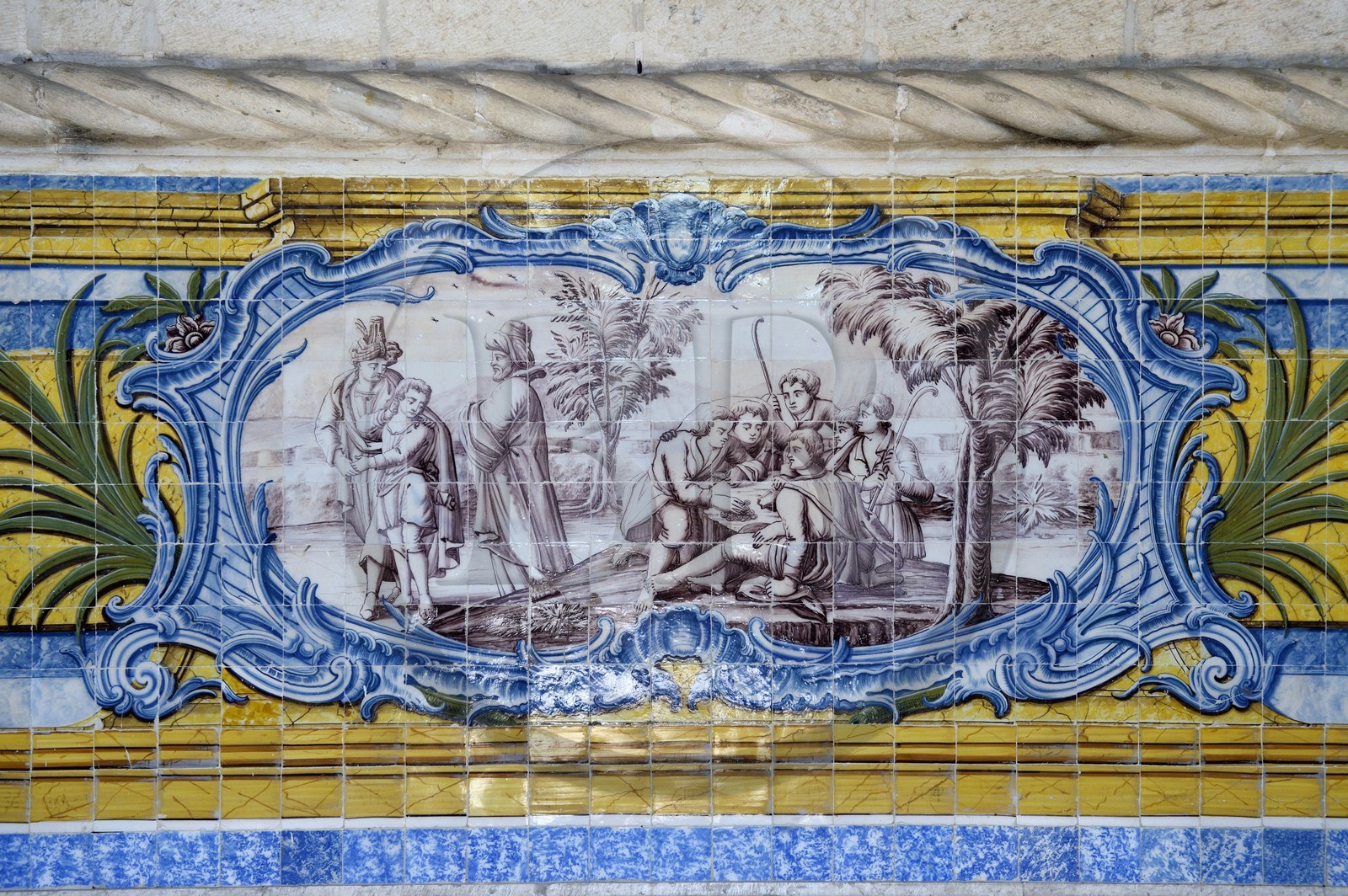 Portugal, Lisbonne, Bélem, Monastere des Hiéronymites (Mosteiro dos Jerónimos), classé Patrimoine Mondial de l'UNESCO, azulejos du réfectoire des moines
