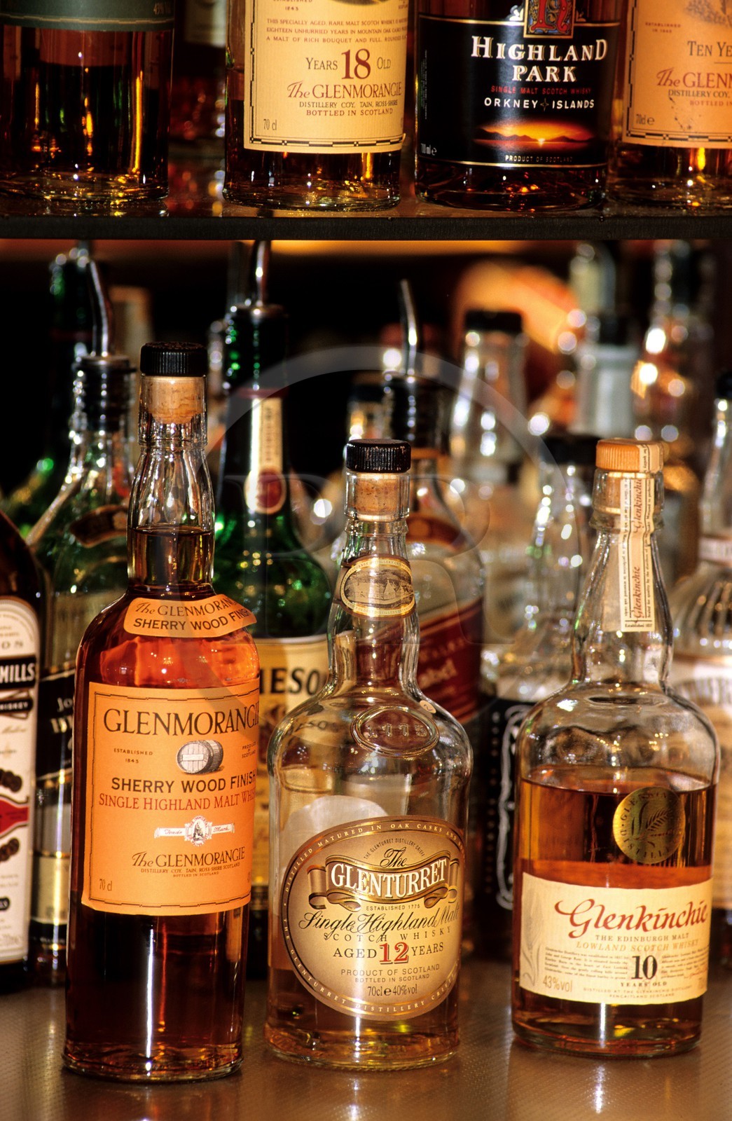 Royaume-Uni, Ecosse, Edimbourg, bouteilles de whisky pure malt