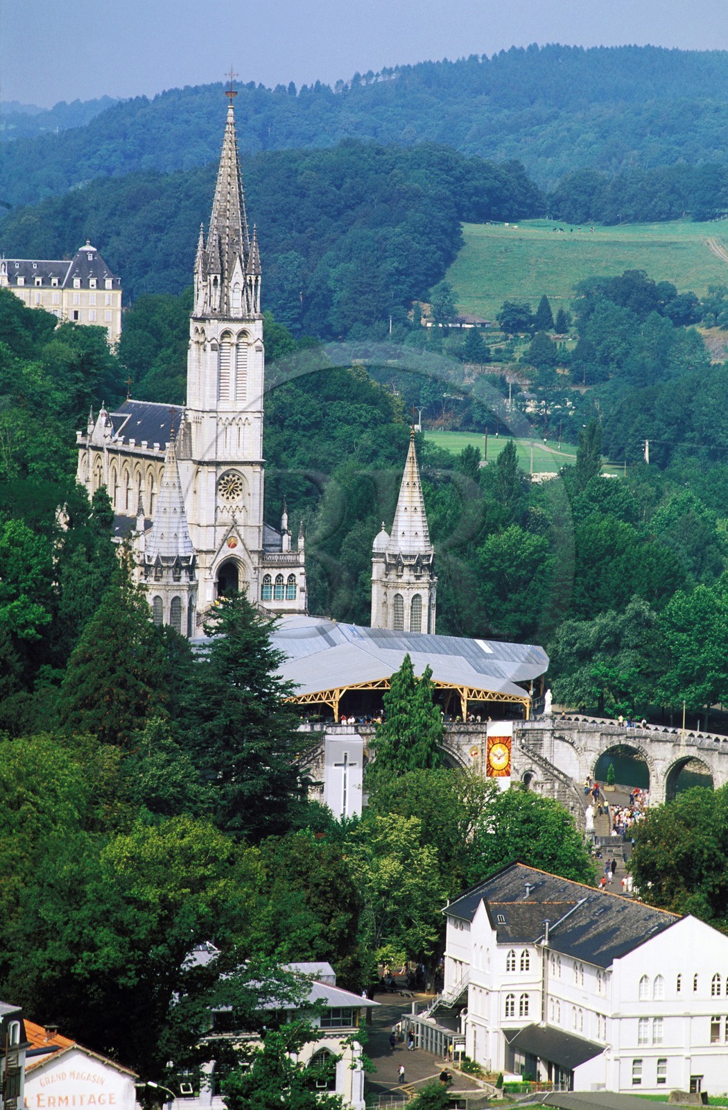 France, Hautes Pyrenees, Lourdes, the upper basilica
