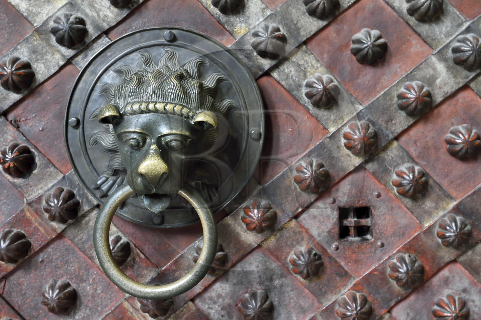 République Tchèque, Prague, centre historique classé Patrimoine Mondial de l'UNESCO, quartier de Hradcany, la cathédrale Saint-Guy à l'intérieur du chateau Royal, porte de la chapelle de Saint Venceslas