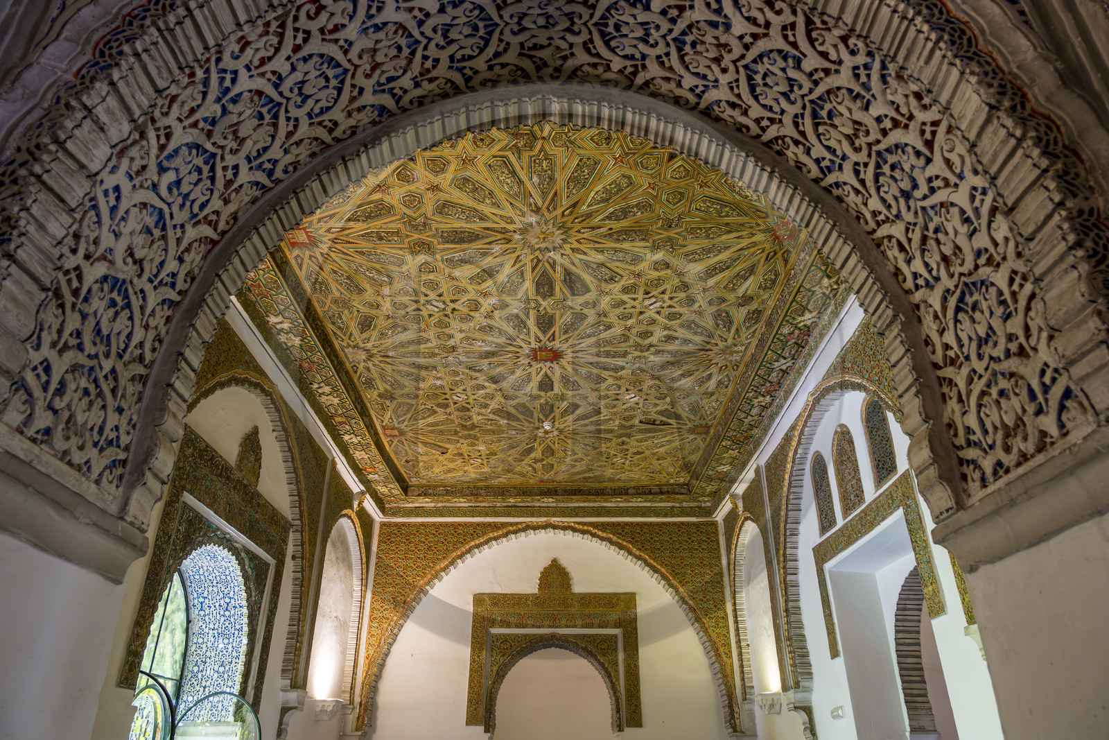 Espagne, Andalousie, Séville, Alcazar de Séville (Reales Alcazares de Sevilla), classé Patrimoine Mondial de l'UNESCO, Palais mudéjar ou de Pierre Ier, la salle des infantes (Sala de los Infantes)