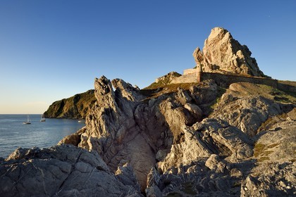 France, Var, Iles d'Hyeres, Parc National de Port Cros (National park of Port Cros), Porquerolles island, the fort at the Cap des Medes