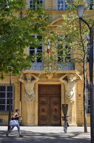France, Bouches-du-Rhône (13), Aix en Provence, Cours Mirabeau, hôtel particulier Maurel de Pontevès du milieu XVIIe siècle, atlantes