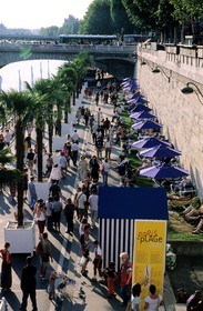 France, Paris (75), Paris-Plage fête tenue au mois d'août sur les quais de Seine fermés au trafic automobile