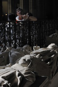 France, Seine-Saint-Denis (93), Saint-Denis, la basilique de Saint-Denis, gisant de la reine Hermentrude +869 épouse de Charles II le Chauve